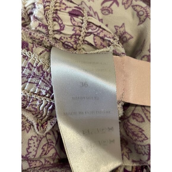 See by Chloe Long Sleeve Paisley Ruffle Top Purple Womens Size 36 US 4 - Picture 10 of 10